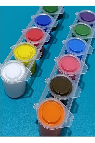 Guaj Boya 12 Renk 25ml 1 Paket Fixpoint Guajboya Seti 12 Li Su Bazlı Şişe Canlı Renkler Resim Okul Çok Renkli