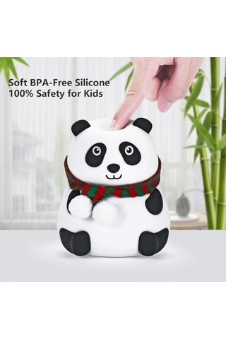 Panda Gece Lambası Dokunmatik Sensörlü Renkli Çocuklar İçin Gece Işıkları Masa Lambası Çok Renkli