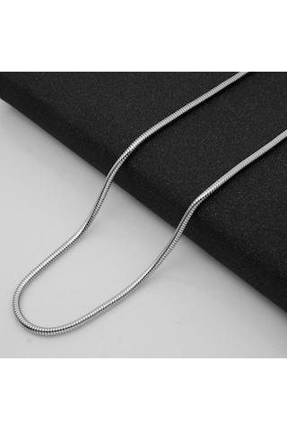 Chavin 60 Cm. 3 Mm. Çelik Erkek Zincir Kolye Eu04by Gri