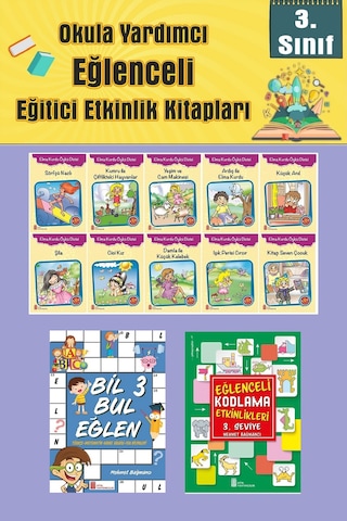 3.sınıflar İçin Okumayı Sevdiren 10 Lu Hikaye Seti -bil Bul Eğlen-kodlama 6 Okulda Evde Tatilde