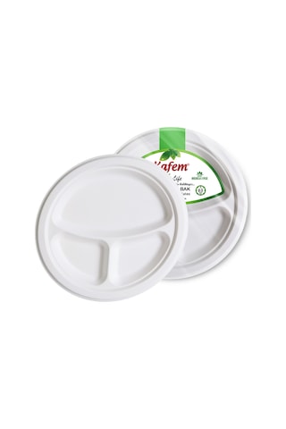 Kafem Ekolojik 3 Gözlü Karton Tabak 25 li X 5 Paket