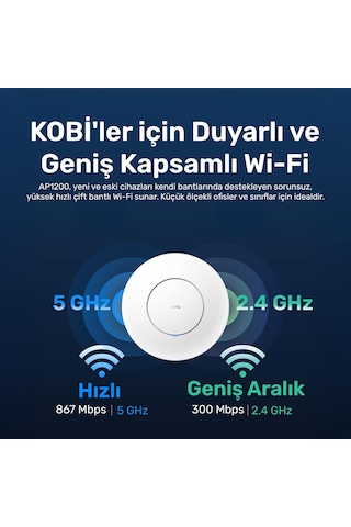 Cudy Ap1200 1 Portlu 10/100mbps Ac1200 2 Anten Tavan Access Point