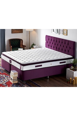 Nironyatak Niron Purple Yatak Seti 200X200 Cm Çift Kişilik Yatak Baza Başlık