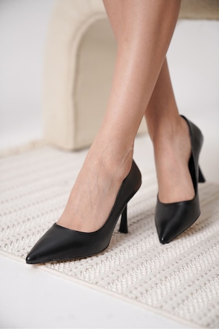 Alfaze Siyah Mat Sivri Burun Stiletto Siyah