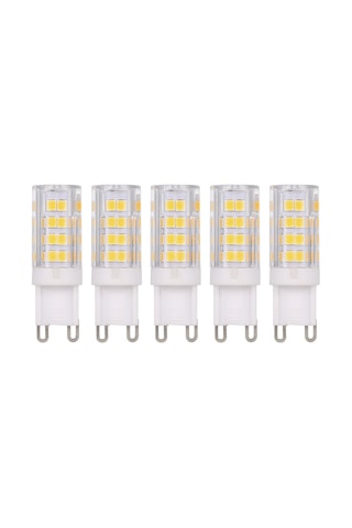 Ac220-240v 5w Led Mısır Ampulü 45w Halojen Ampul Eşdeğeri Yedek 400lm 5 Paket G9 Taban Tutucu Soket Sıcak Beyaz Masa Lambası Dolap Yatak Odası Oturma Odası Restoran Çalışma Odası
