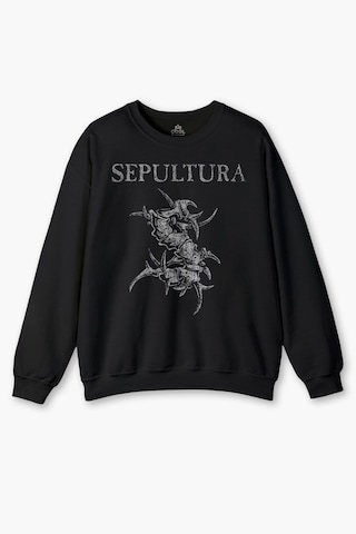 So Cool Sepultura Cavalera Metal Rock Music Brazil Müzik Baskılı Sweat Siyah Sweatshirt Siyah
