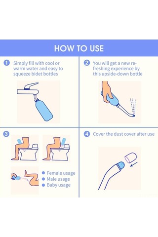 Pazly 500ml Seyahat Bideti: 2 Nozullu, Taşınabilir Pratik Hijyen Mavi Mavi