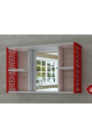 Aynalı Banyo Dolabı Kırmızı Diğer