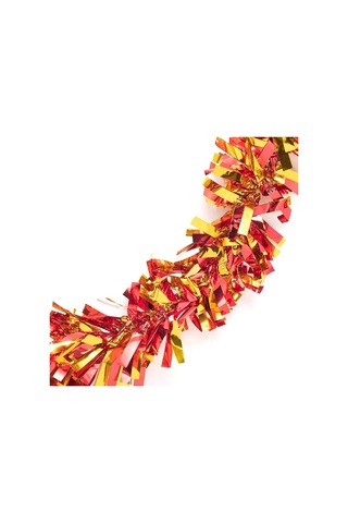 Kırmızı Altın Renk 4 Cm Genişlik Garland Çift Renk Sim Süs 180 Cm Bx40
