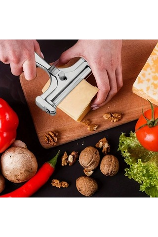 Brightnova 1 Adet Ayarlanabilir Peynir Dilimleme Aleti Silvery İnce Kalın Dilimler Restoran Kullanımı 001 Siyah