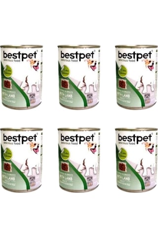 Bestpet Kuzu Etli Jöleli Köpek Konservesi 415 Gr 6'lı Ekonomik Avantaj Paketi