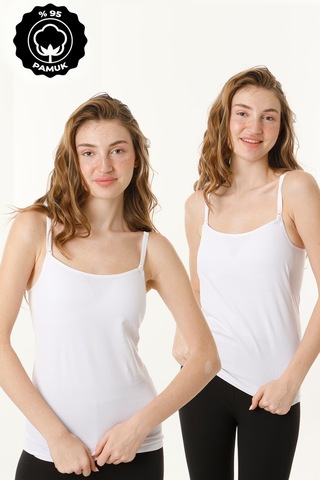 Hamile Kaplı Emzirme Atletli 2li Set Beyaz-beyaz Beyaz - Beyaz