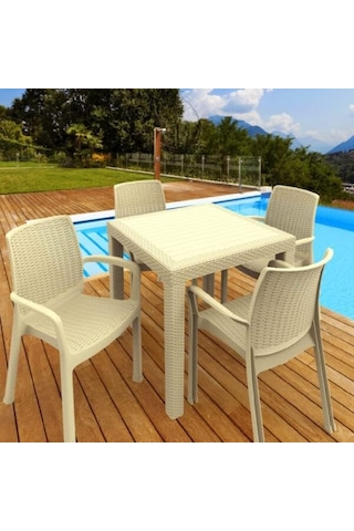 Tr Estelia Efes 4'lü Set 4 Sandalye+1 Masa Camsız Orjinal Ürün Bahçe, Balkon Ücretsiz Kargo Genel