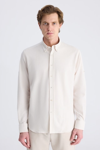 D'S Damat Ds Damat Regular Fit Koyu Bej Çizgi Desenli Pamuklu Gömlek 4hc02sn062650 Bej