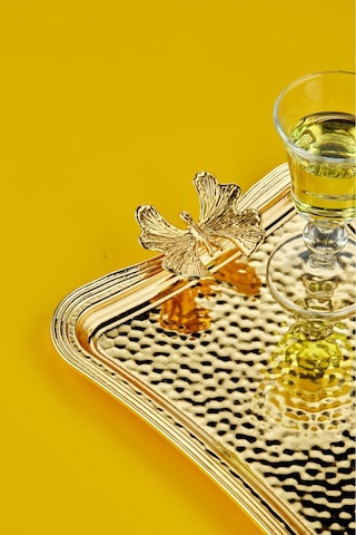 Cooker Özel Lüx Dikdörtgen Paslanmaz Çelik Tepsi 26 Cm Altın