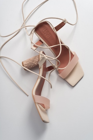 Luvishoes 801 Ten Cilt Topuklu Kadın Sandalet Ten Rengi