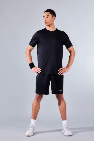 Defacto - Slim Fit Dar Kesim Bisiklet Yaka Çabuk Kuruyan Nefes Alabilen Esnek Kumaş Baskılı Sporcu Kısa Kollu Siyah