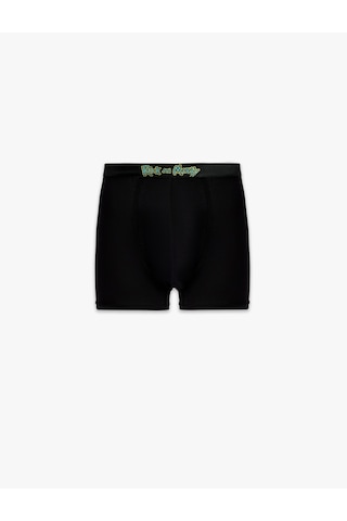 Koton Lisanslı Rick And Morty Baskılı 3'lü Pamuklu Boxer Seti Siyah 6slm90029mk