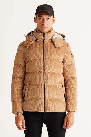 Ac&Co / Altınyıldız Classics Erkek Bej Standart Fit Normal Kesim Çıkma Kapüşonlu Kaban Bej