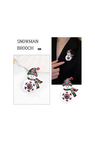Kardan Adam Noel Broş Rhinestone Alaşımlı Basit Broş Şal Toka Ziyafet Gelinlik Dekorasyonları Çok Renkli