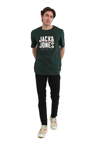 Jack & Jones Göğüs Logo Baskılı Tişört Grow 12249613 Pine Grove Koyu Yeşil