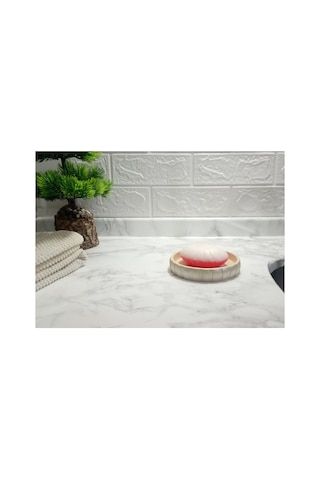 Buççin Online Mağaza Sabunluk Krem Örgü Model Poliresin 13x13x2cm Banyo Seti Reçine Bej Çok Renkli