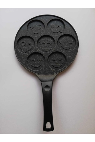 Eda Granit Yüz Emojili Pankek Tava 28 Cm Döküm Granit Pankek Tavası