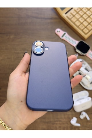Apple iPhone 17 Uyumlu Süper İnce Mat Ultra Thin Silikon Kılıf Lacivert