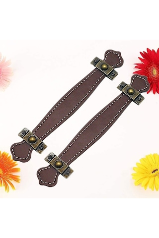 2 Adet Deri Çekmece Kulpu Vintage Pratik Bavul Kulpu Çekmece Dolap Kapısı İçin Deri Çekme Kulpları Açık Kahverengi