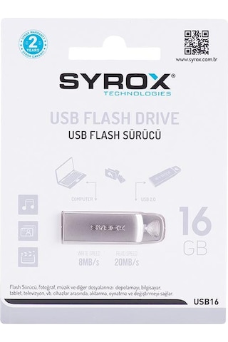 Syrox SYX-UM16 16 GB Usb 2.0 Flash Bellek