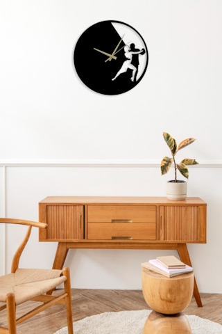 Tango Dans Mdf Duvar Dekorasyon Lazer Kesim Duvar Saati 32x32 Cm Siyah