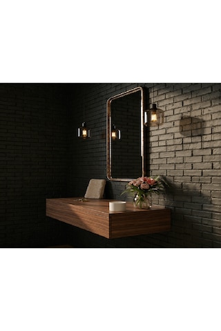 Mdf Makyaj Masası Ve Dresuar 80x30 Cm Çekmeceli Modern Tasarım Kahverengi