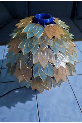 Lotus Çiçek Dekoratif Masa Lambası Abajur Şeffaf Rgb Ampul Dahil Çok Renkli Şeffaf Yapraklı