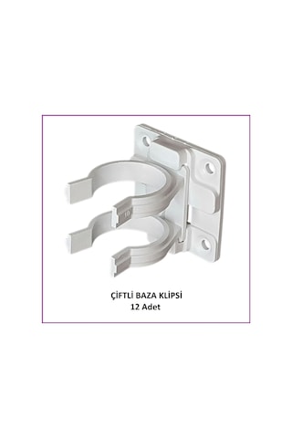 Baza Klipsi Çiftli 12 Adet Beyaz