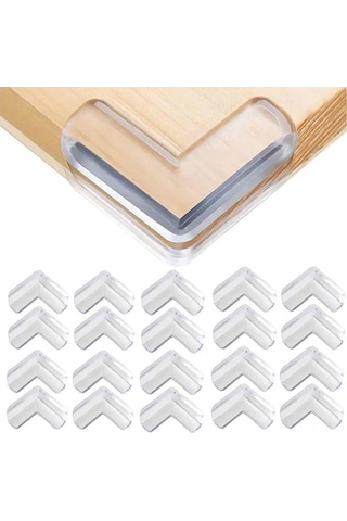 Moveevo 20 Adet Yumuşak Mutfak Masa Köşesi Koruyucusu, Cam Odun Metal Mobilya İçin Şeffaf Pvc Silikon, Çocuk Güvenliği Engeli, Kolay Yüklenir Diğer