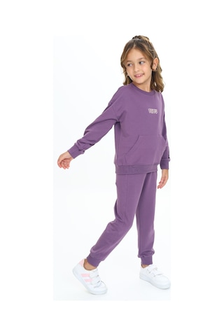 Toontoy Kids Toontoy Kız Çocuk Kanguru Cepli Tnty Nakışlı Eşofman Takım Mor