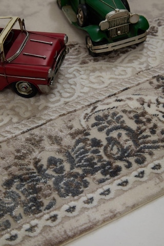 Çam Halı Miras 6803 Gri Kahve Enti Halı Klasik Eskitme Desenli Makine Halısı