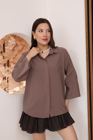 Kadın Slim Fit Dar Kesim Vücuda Oturan Uzun Kollu Gül Kurusu Gömlek Pembe
