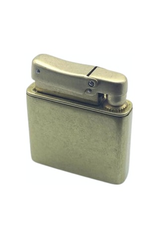 Promise Tek Alevli Fırçalı Gold Metal Benzinli Çakmak