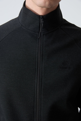 Tommy Life Siyah Dik Yaka Çift Renk Rahat Form Klasik Paça Erkek Eşofman Takımı - 85113 Siyah