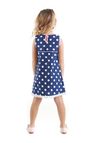 Denokids Tombiş Kedi Kız Poplin Elbise Lacivert