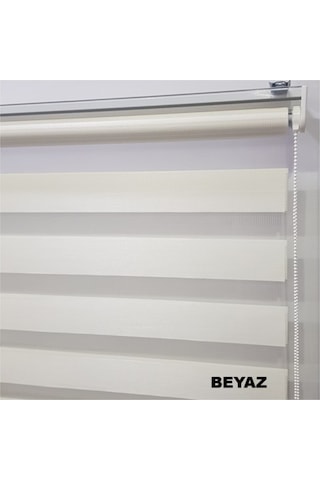 Asyhome Bambu Beyaz-Ekru-Krem-Gri Zebra Stor Perde
