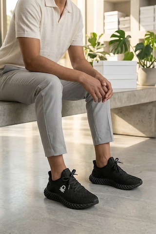 Benetton Orijinal Yeni Sezon Triko Comfort Kadın Spor Ayakkabı Bn-30009 Siyah