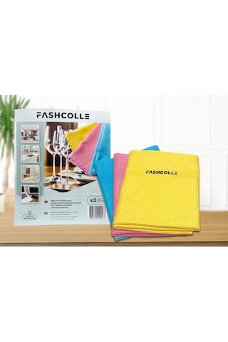 Fashcolle Mikrofiber Temizlik Bezi 3'lü X 3 Paket Toplam 9 Adet Gri - Kırmızı - Turuncu