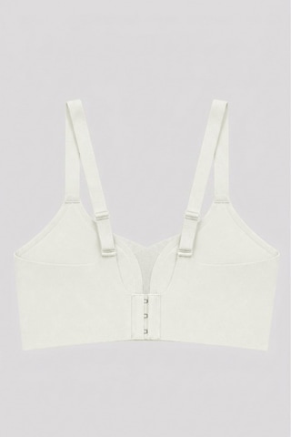 Cottonill Seamless Bra - Nuvia Krem Lazer Kesim Klipsli Önden Açılabilir Rib Dokulu Dikişsiz Emzirme Sütyeni
