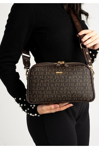 Just Polo Kadın Yeni Sezon Baskılı Omuz Çantası 232053mh Kahverengi 77695850
