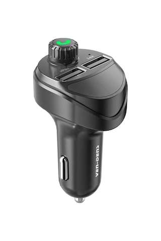 Ven-dens Vd-fm004 Bluetooth 5.0 Araç Fm Transmitter Cihazı, Çift Usb Hızlı Şarj, Tf Kart Desteği Ve, Siyah