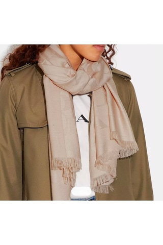 Coach Signature Wrap Yün Ipek Şal BEj