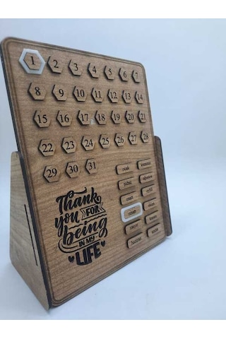 Dükkan Design Ahşap Thank Ou For Being İn My Life Sonsuz Takvim