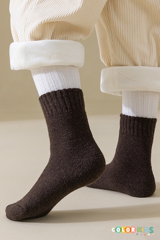 Color Socks 5 Çift Kışlık Kız Çocuk Havlu Çorap Seti Isı Emici Çok Renkli